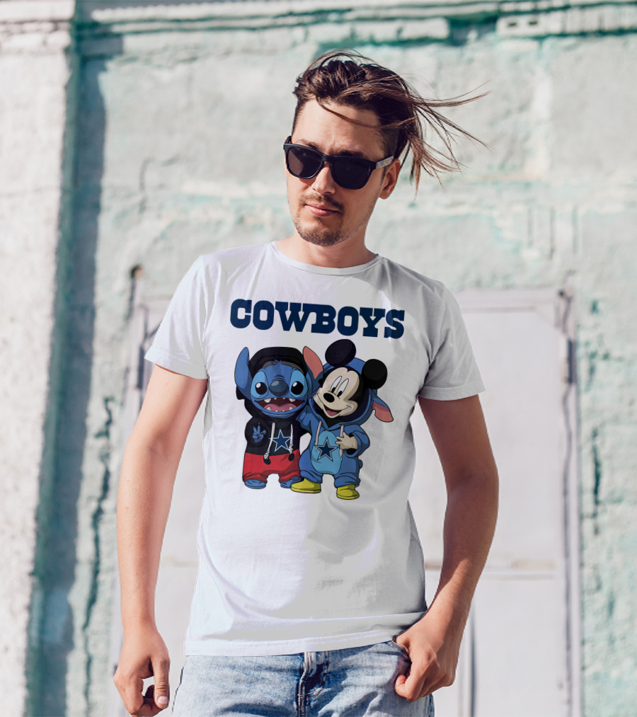Cowboys Disney Stitch Mickey T-Shirt