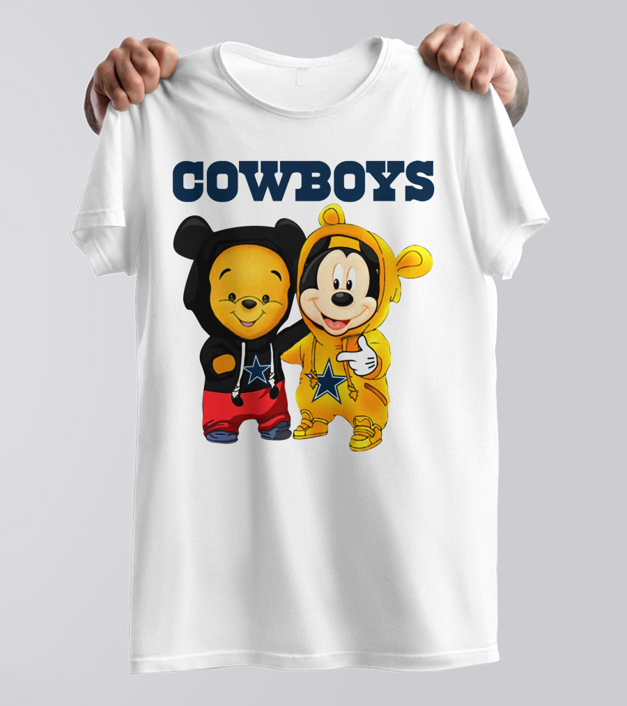 Cowboys Pooh Mickey Stars T-Shirt