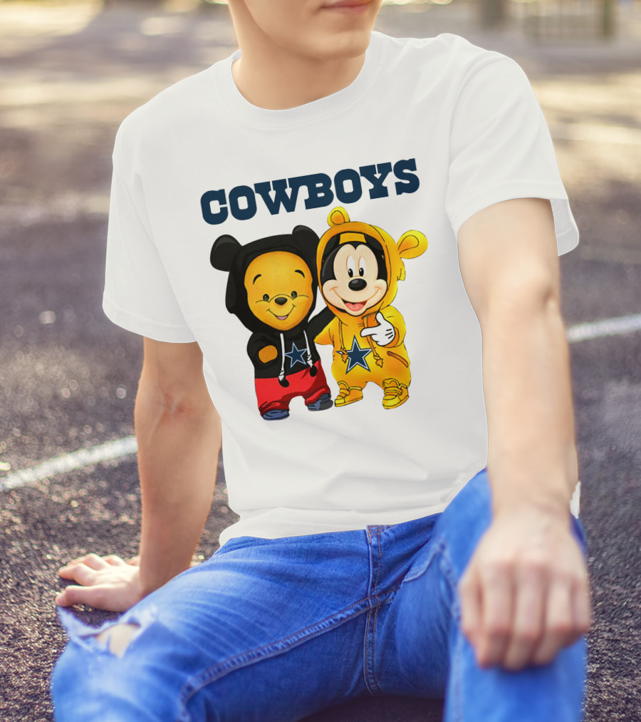 Cowboys Pooh Mickey Stars T-Shirt