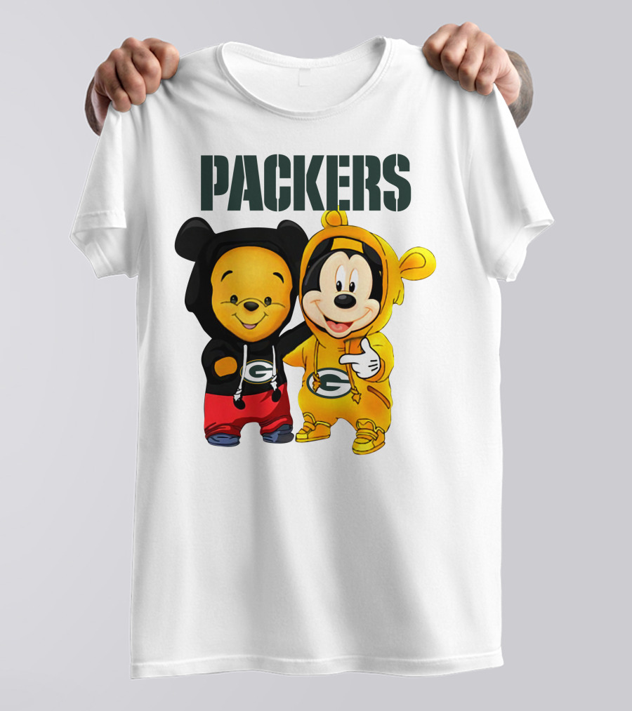 Packers Pooh-Mickey In Team Hoodies T-Shirt