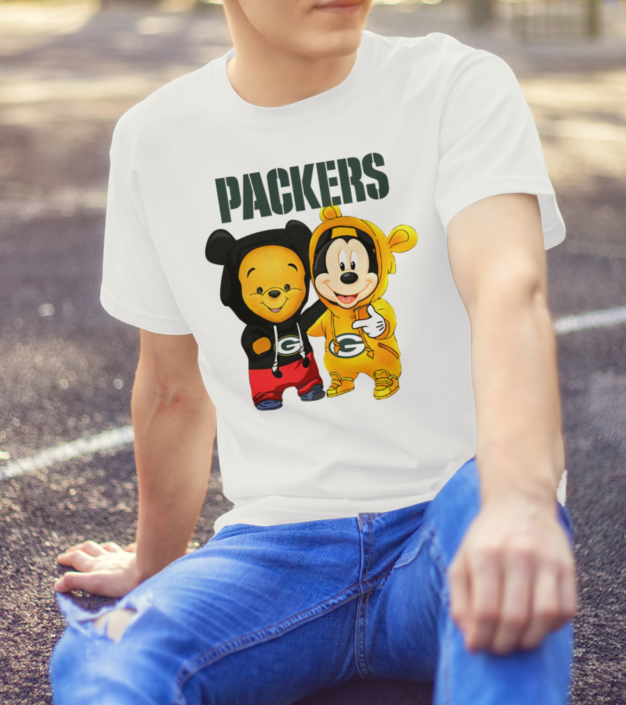Packers Pooh-Mickey In Team Hoodies T-Shirt