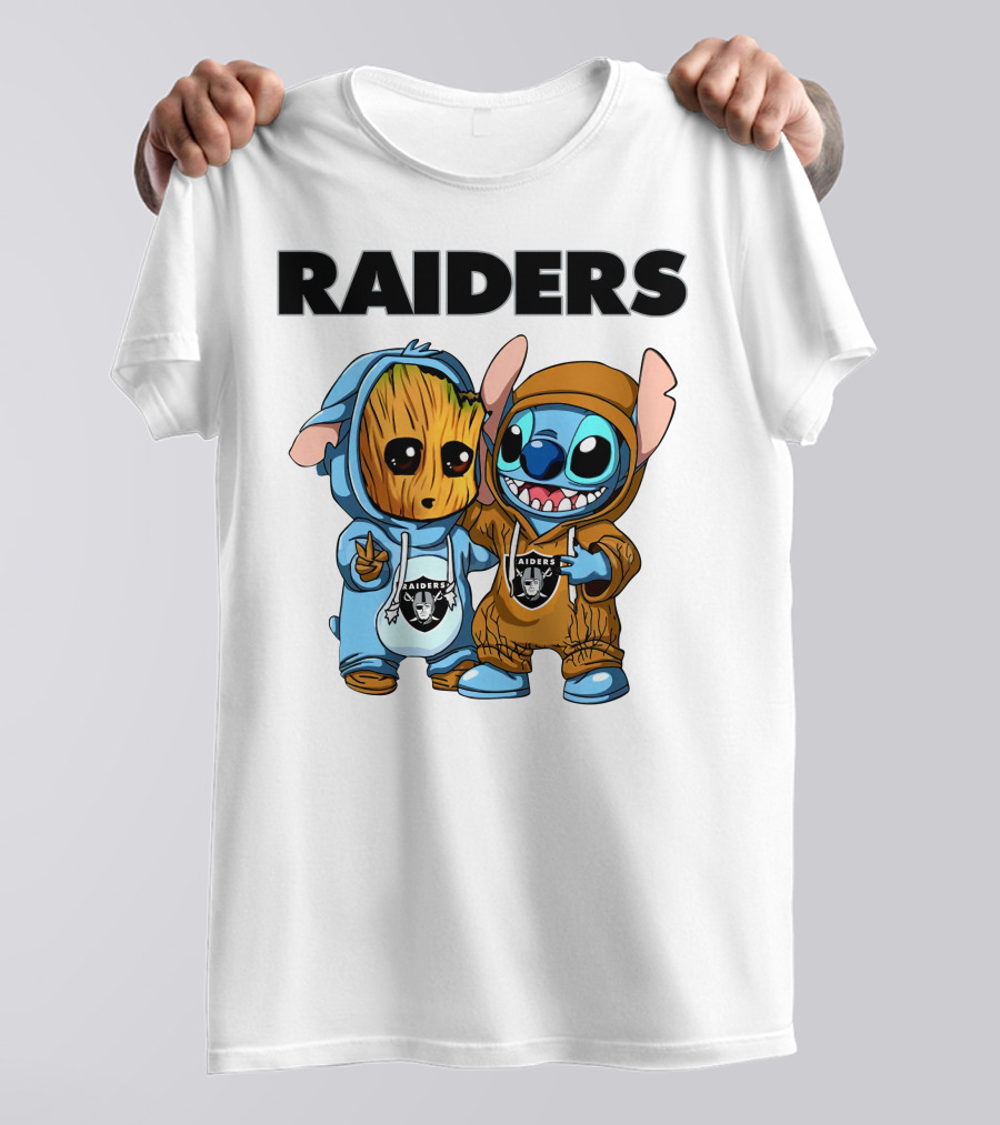 Raiders Groot And Stitch T-Shirt