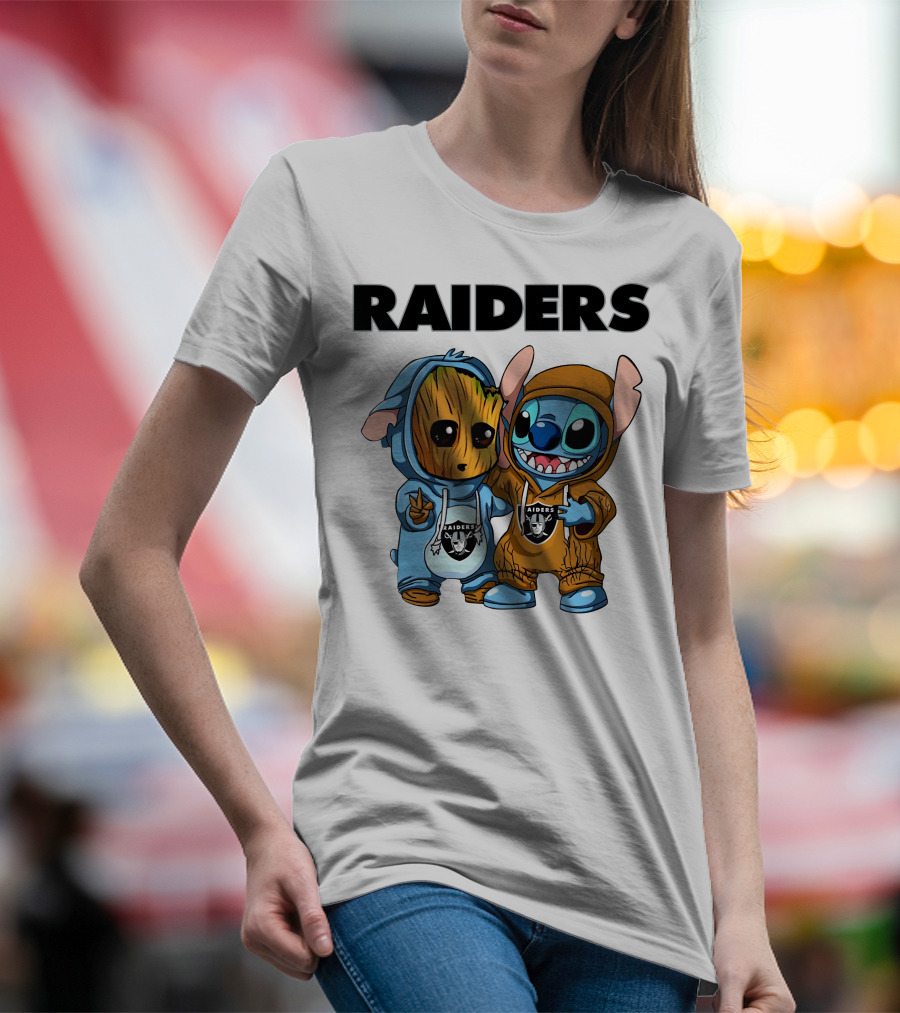 Raiders Groot And Stitch T-Shirt