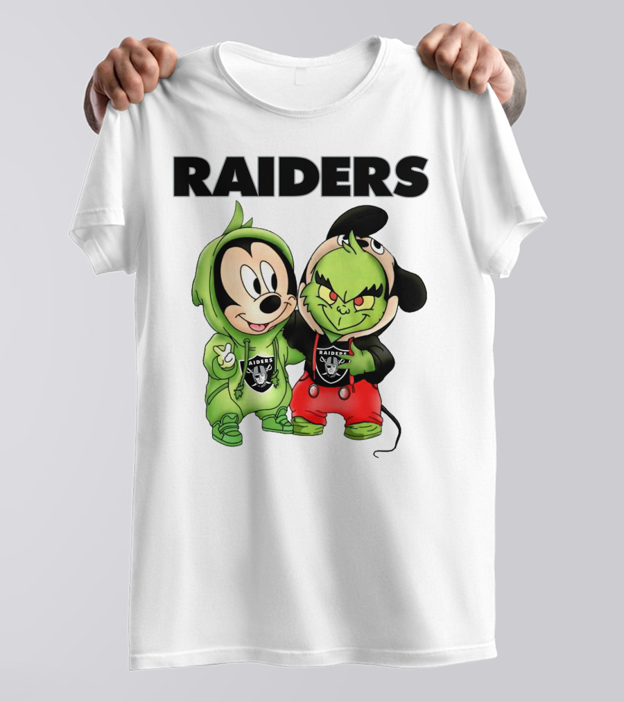 Mickey And Grinch Raiders Hoodie Cute Cartoon Characters T-Shirt