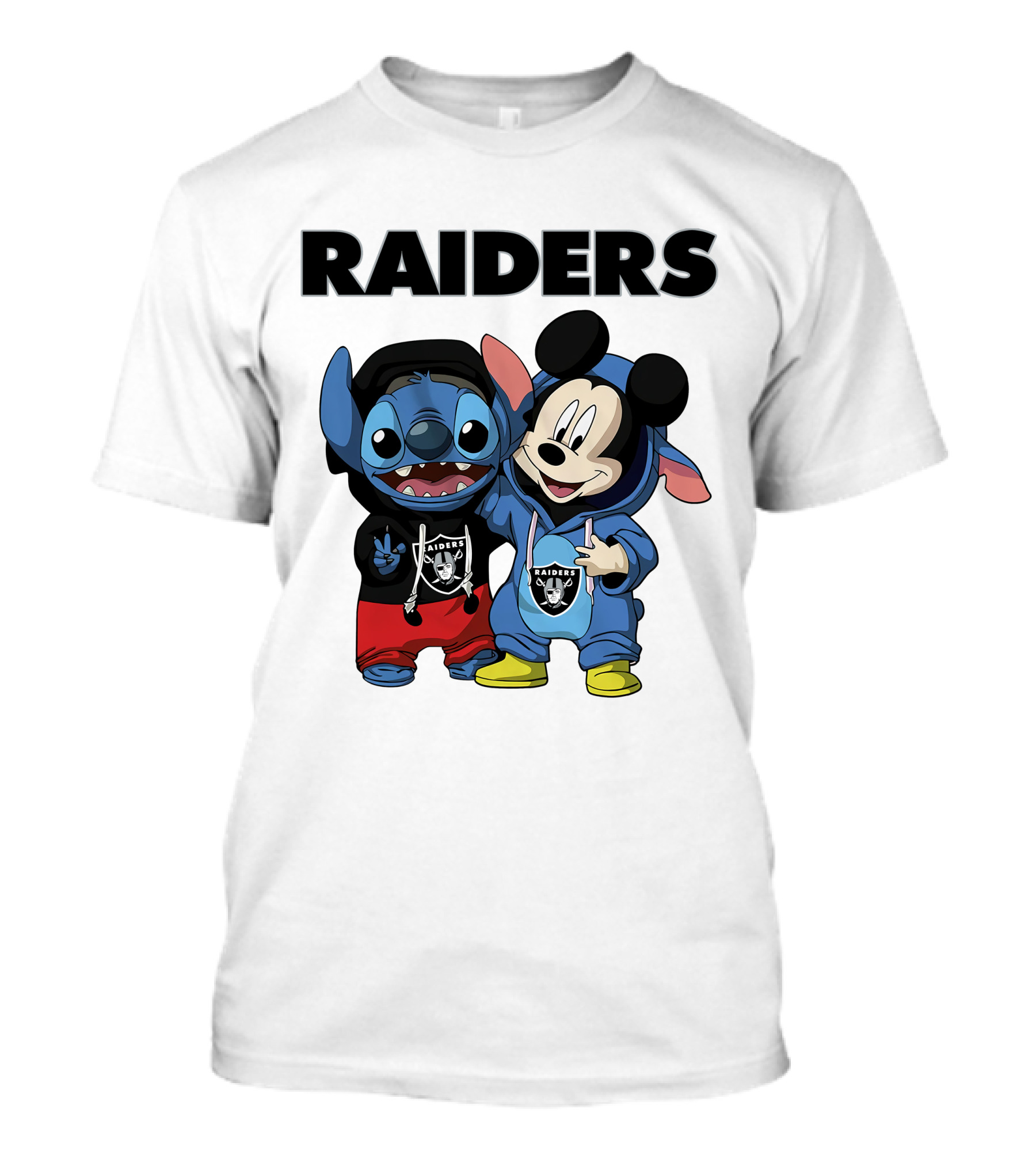 Stitch And Mickey Raiders Hoodie Duo T-Shirt