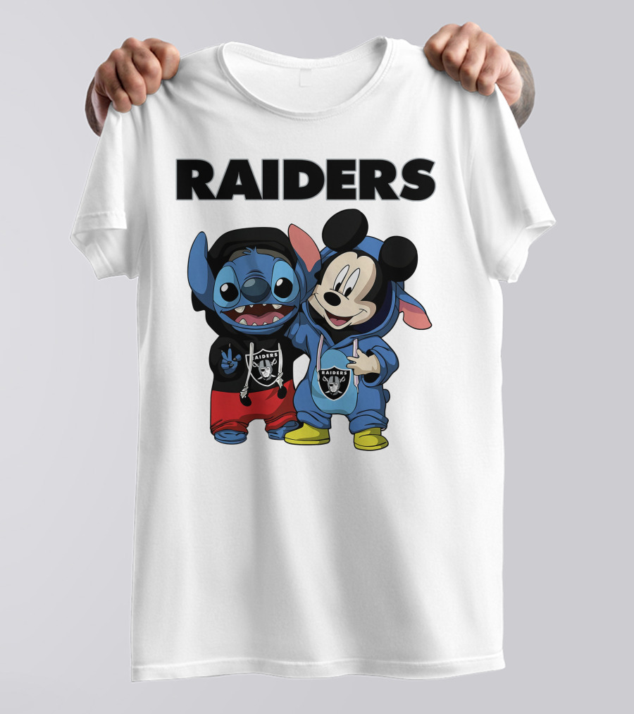 Stitch And Mickey Raiders Hoodie Duo T-Shirt