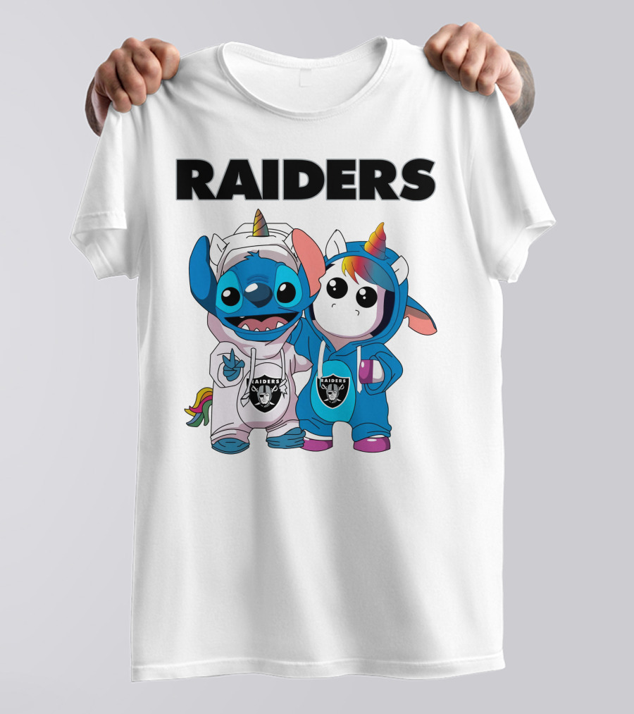 Raiders Stitch And Unicorn In Team Hoodies T-Shirt