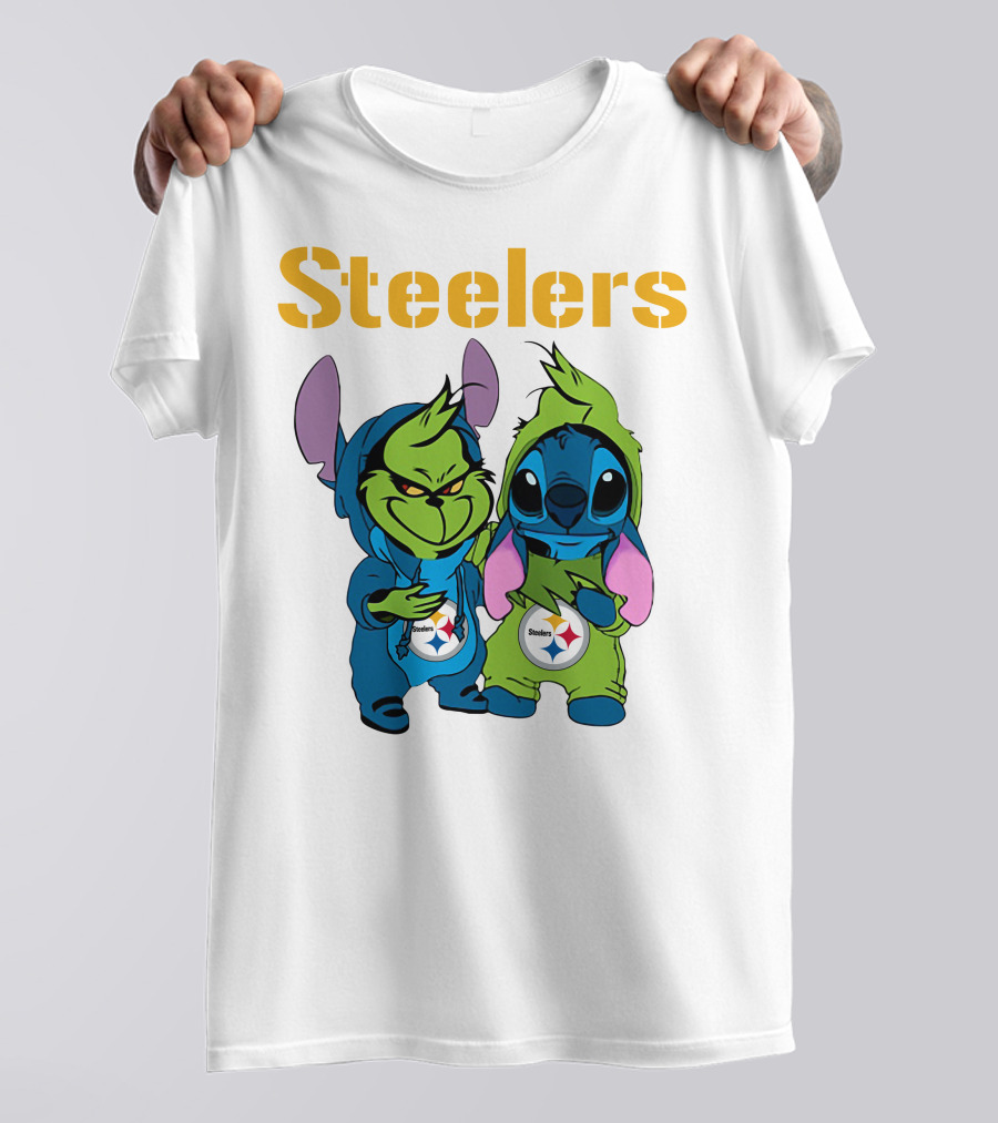 Grinch And Stitch Steelers Fans T-Shirt