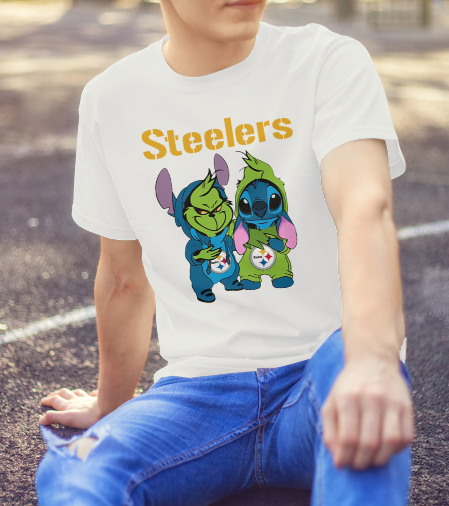Grinch And Stitch Steelers Fans T-Shirt