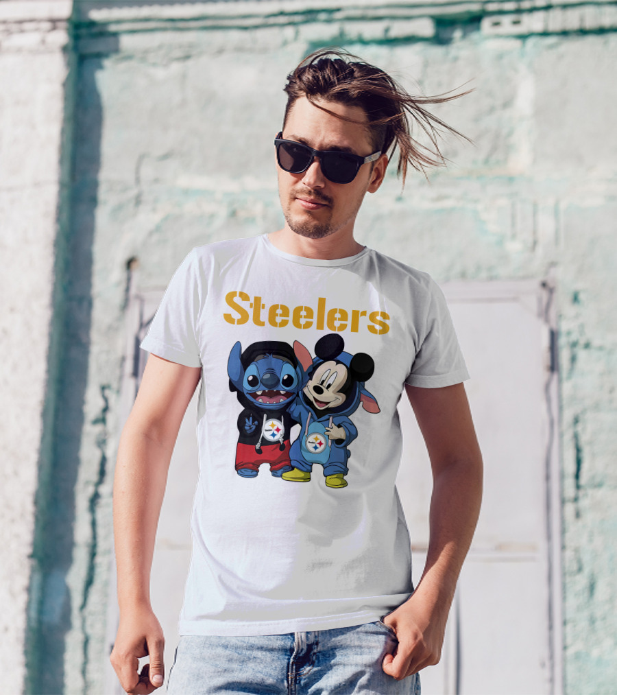 Steelers Stitch And Mickey T-Shirt