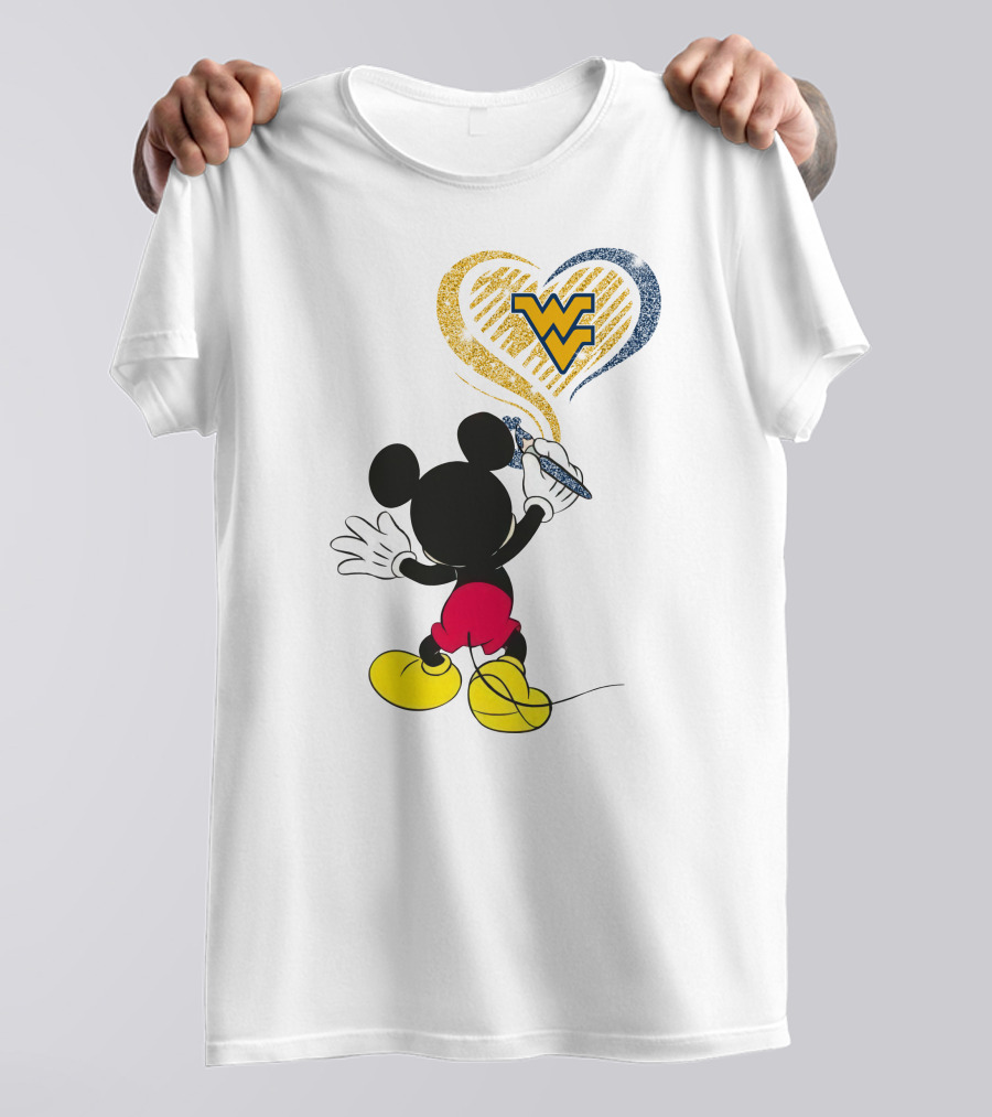 Mickey Drawing Wvu Heart T-Shirt