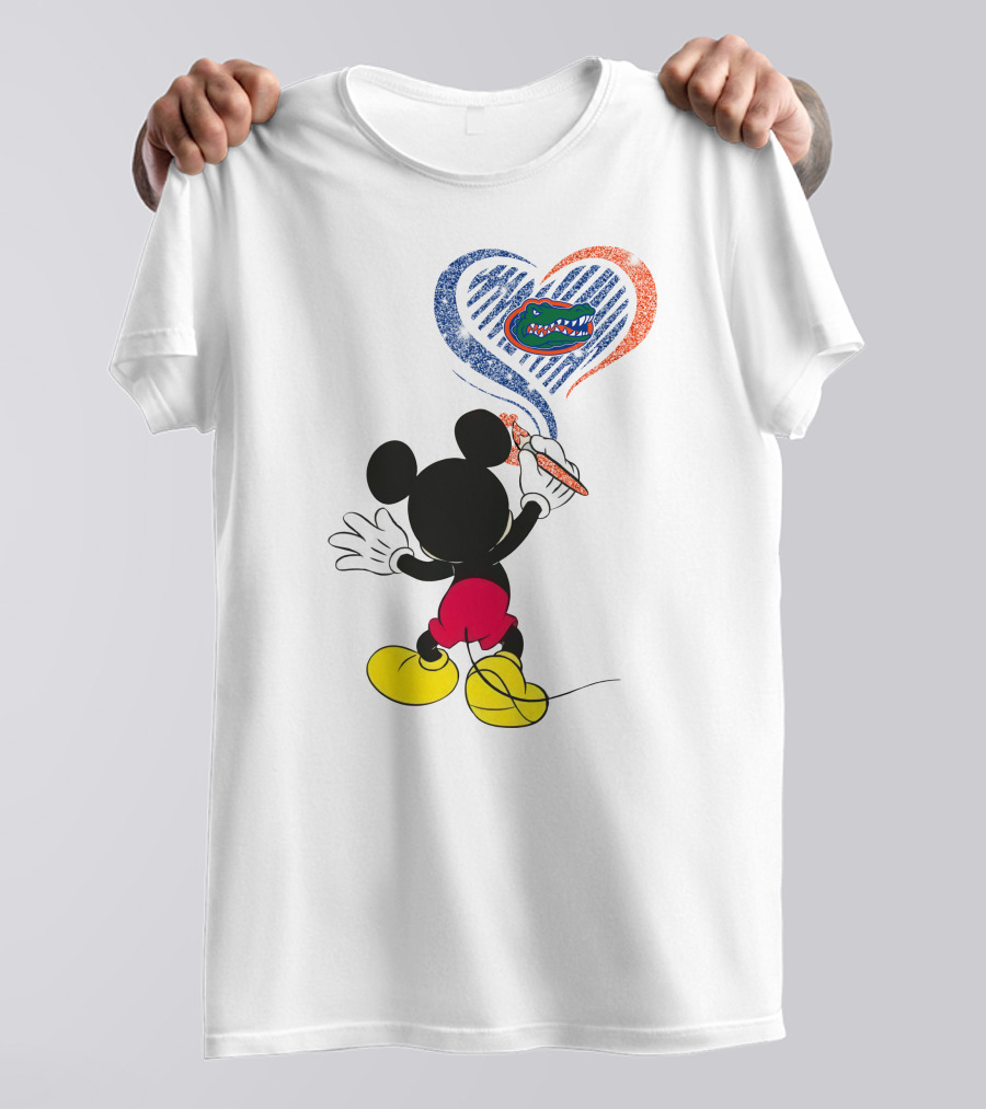 Mickey Painting Florida Gators Heart T-Shirt
