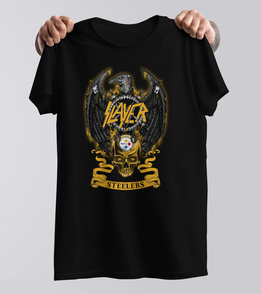 Slayer Steelers Skull Nfl T-Shirt