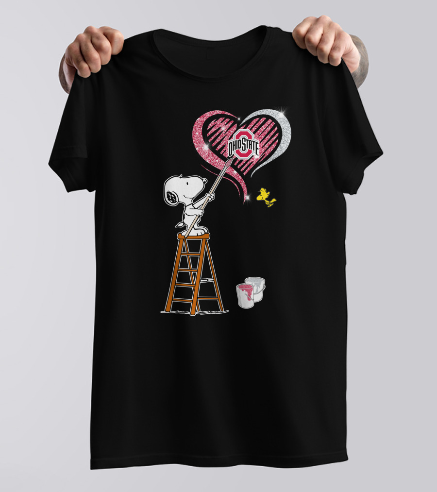 Ohio State Snoopy Heart Painting T-Shirt