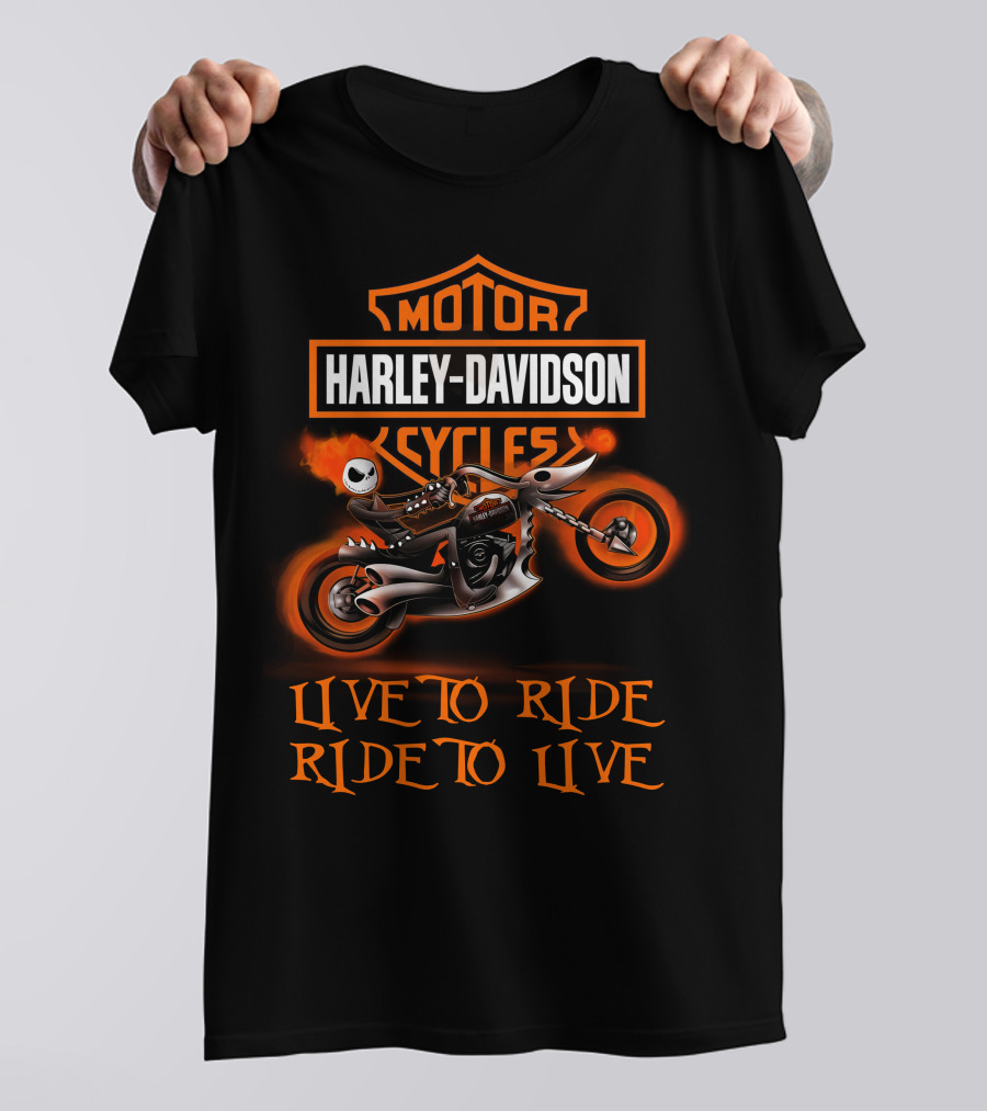 Harley Davidson Motor Cycles Live To Ride Ride To Live T-Shirt
