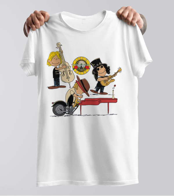 Guns N' Roses We're F'N' Back Cartoon Style With Famous Rock Band T-Shirt