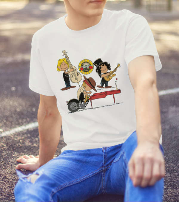 Guns N' Roses We're F'N' Back Cartoon Style With Famous Rock Band T-Shirt