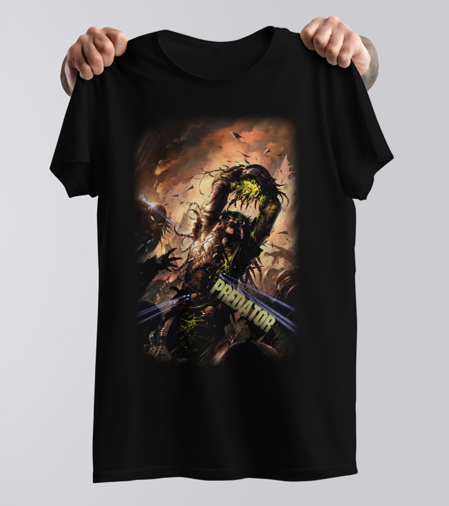 Predator Alien Creature Battle Scene T-Shirt