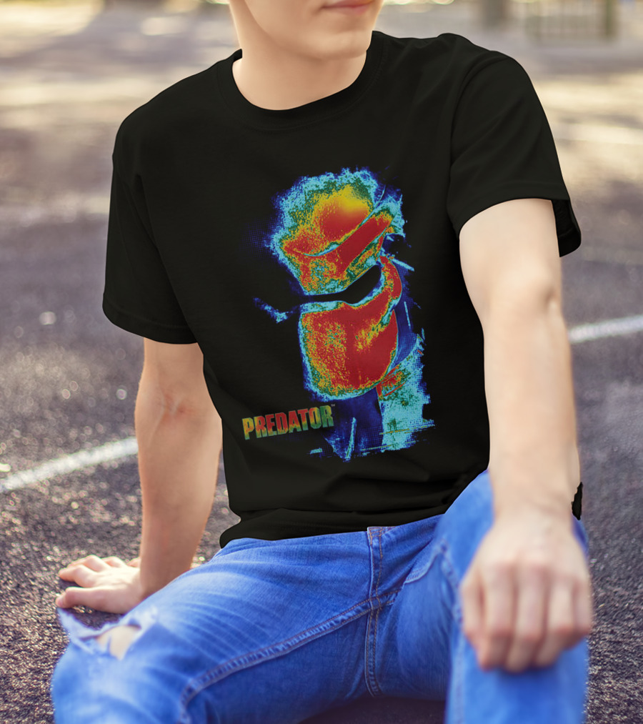 Predator Movie Thermal Vision Mask Pattern Warm-Tone Image T-Shirt