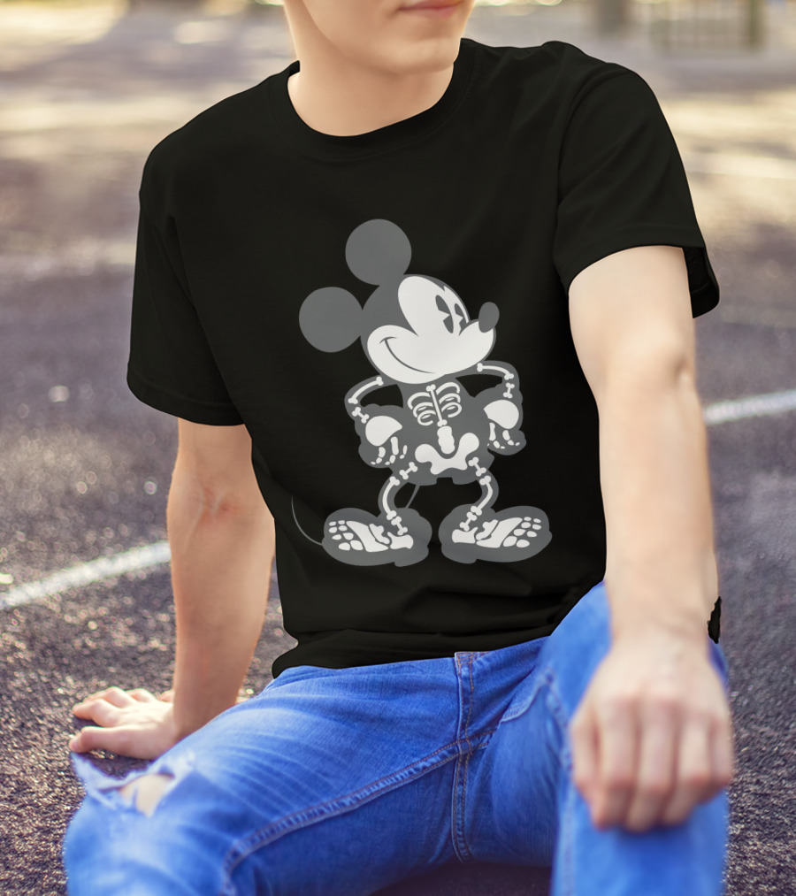 Mickey Mouse Skeleton Halloween T-Shirt