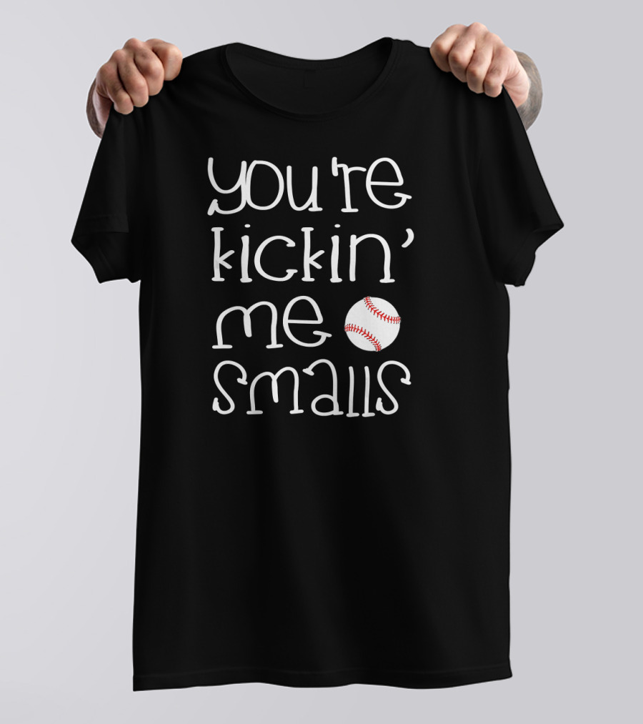 You're Kickin' Me Smalls Baseball Funny Pregnant T-Shirt