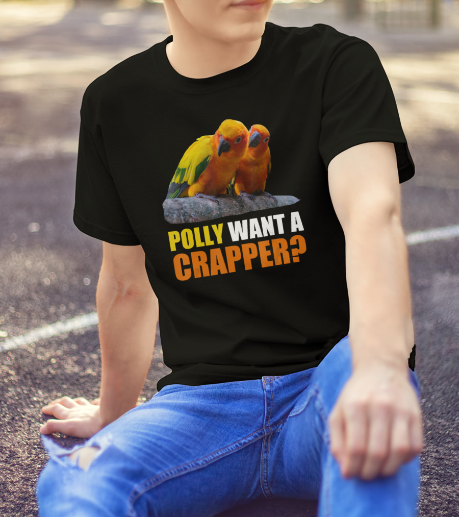 Polly Want A Crapper Funny Sun Parakeet T-Shirt