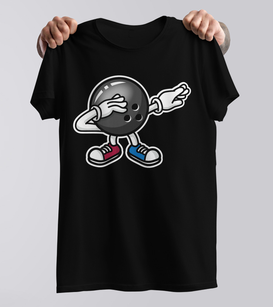 Funny The Dab Dabbing Bowling Ball Kid Bowle Sneakers T-Shirt