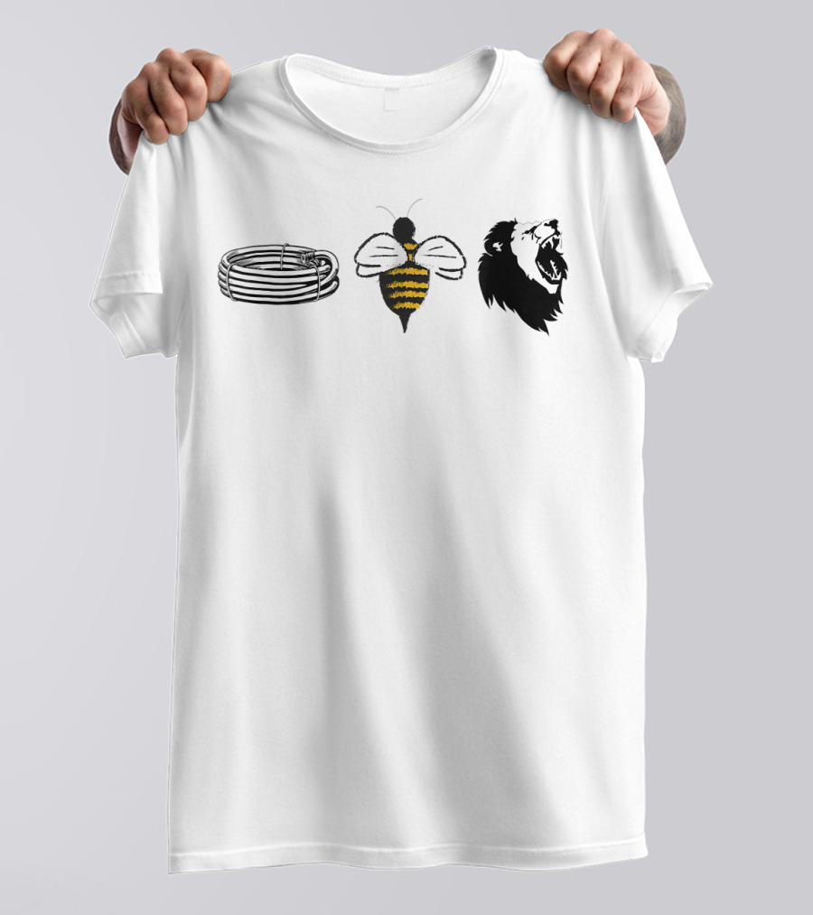 Barbed Bee Lion Funny Vintage Animal Joke Pun T-Shirt