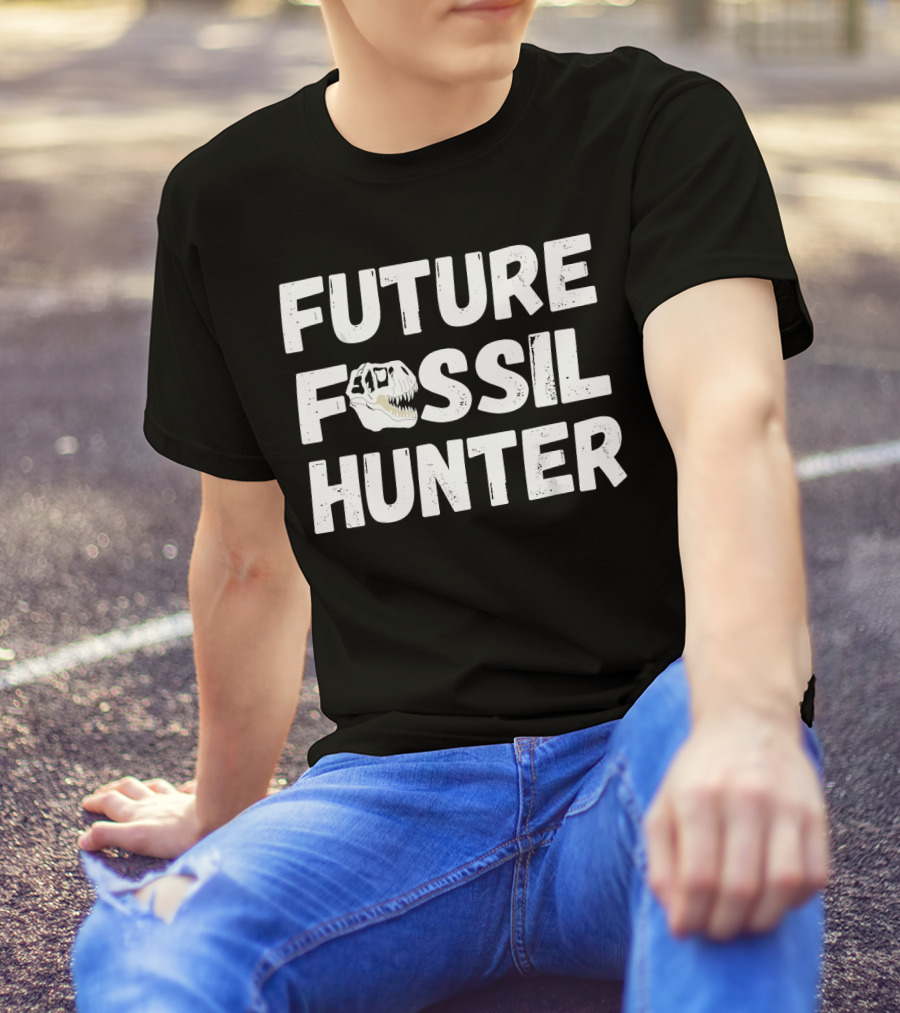 Future Fossil Hunter Dinosaur Archeologist T-Rex Skull T-Shirt