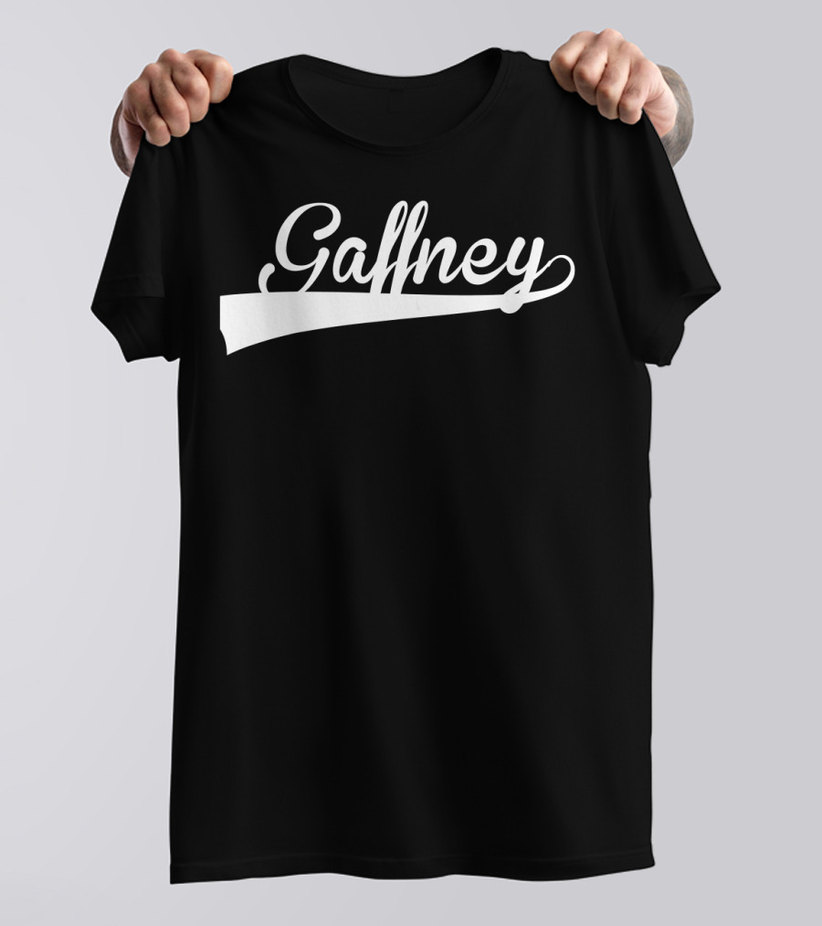 Gaffney Baseball Softball Styled Text With Curve Tail T-Shirt
