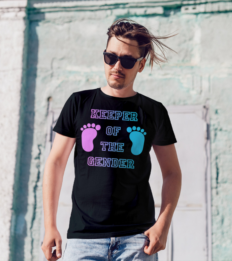 Keeper Of The Gender Pink Blue Footprints T-Shirt
