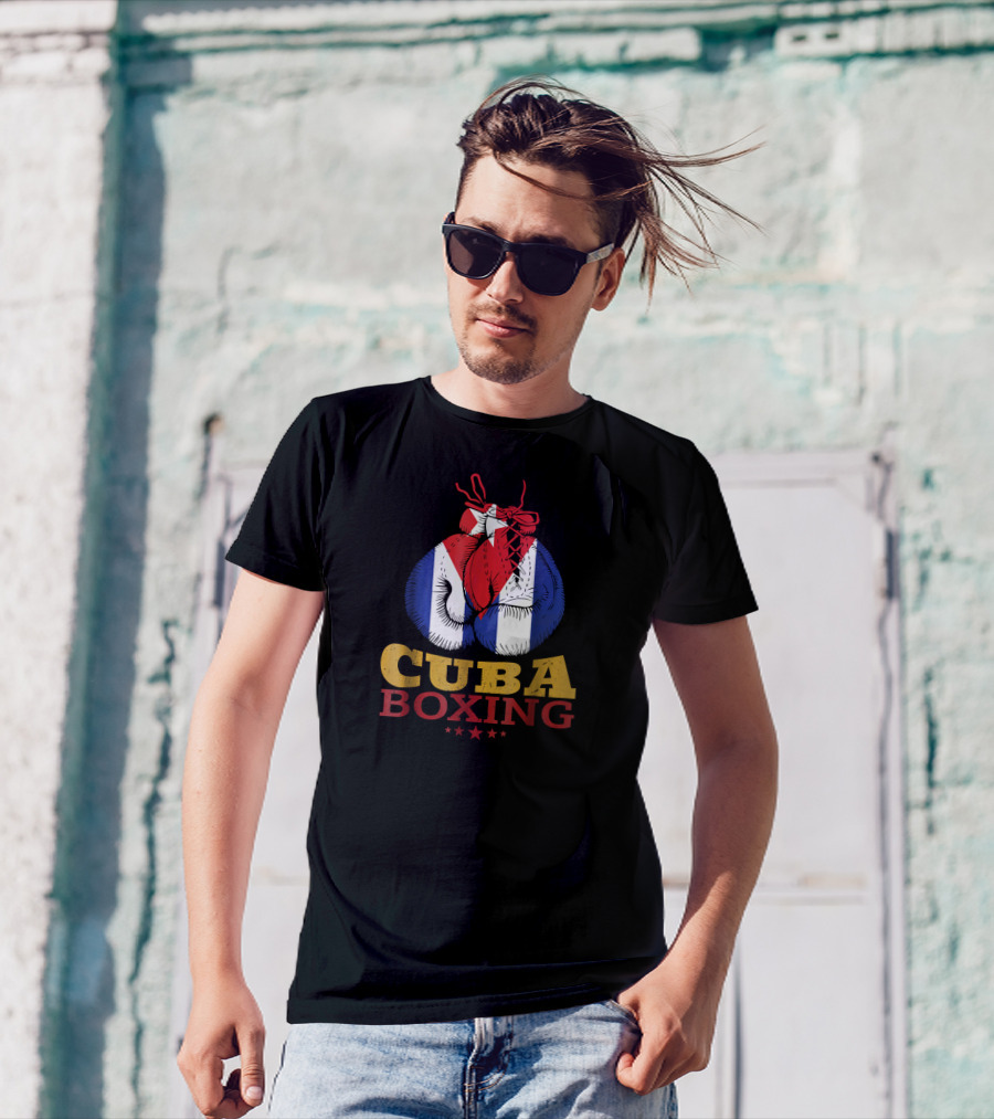 Cuba Boxing Gloves With Cuban Flag And Stars T-Shirt