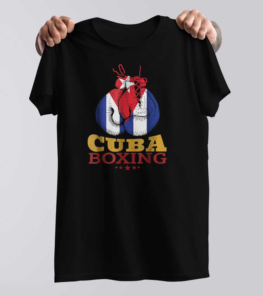 Cuba Boxing Gloves With Cuban Flag And Stars T-Shirt