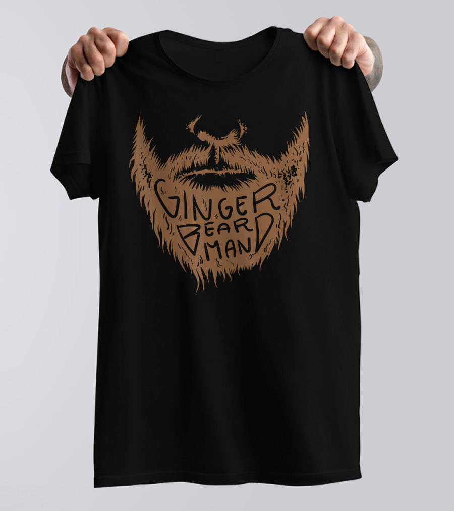 Ginger Beard Man Cute Mysterious Red Whiskered Face T-Shirt