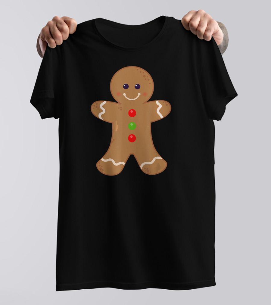 Gingerbread Man Christmas Cookie Baki Festive Holiday Joyful Treat T-Shirt