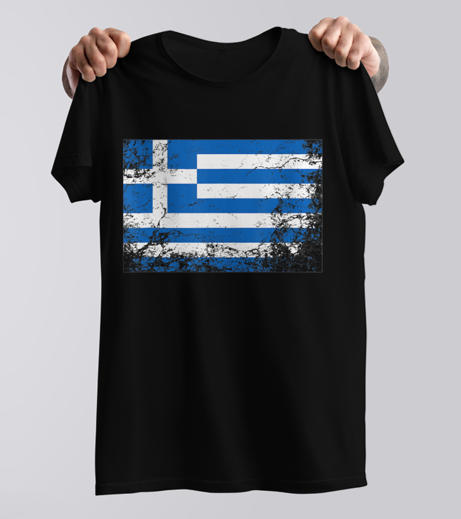 Distressed Vintage Greek National Flag T-Shirt