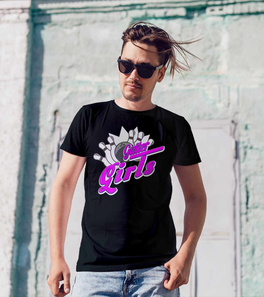 Gutter Girls Bowling Ball Pin Bowler Retro T-Shirt