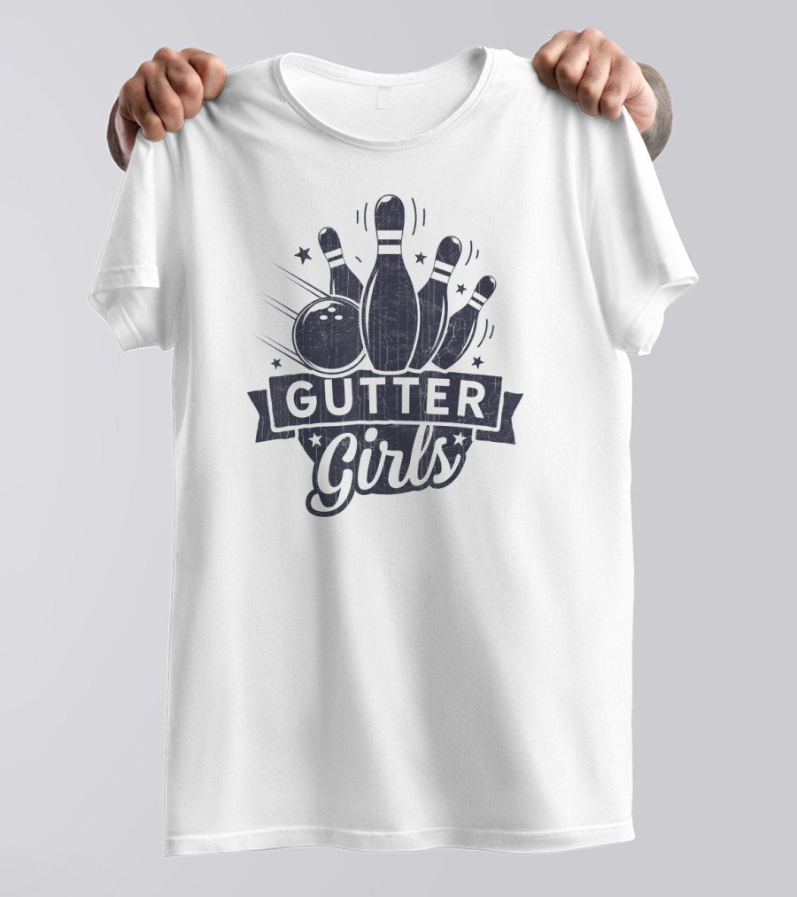 Gutter Girls Bowling Pin Strike Kids Bowle T-Shirt