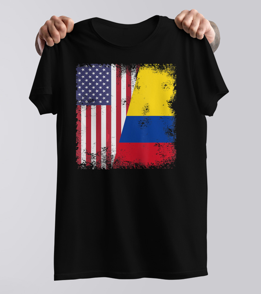 Half Colombian Half American Flag T-Shirt