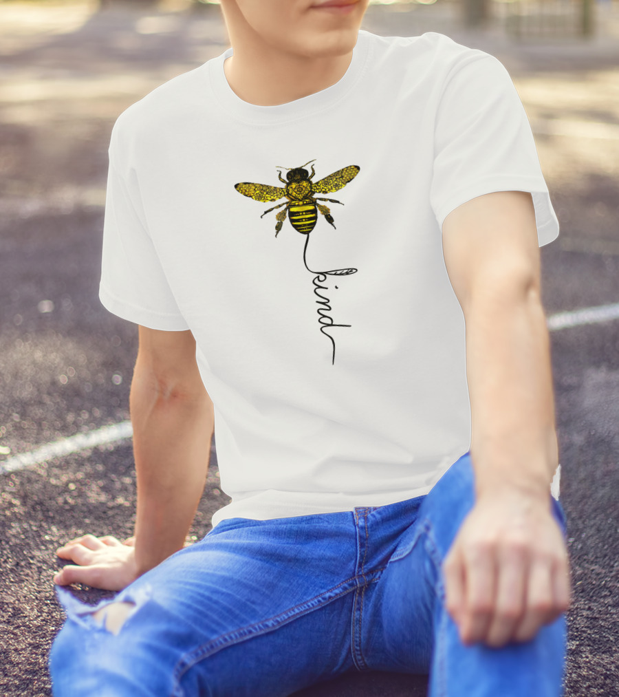 Happy Bees Funny Kind For Bees Love Kind Floral Bee T-Shirt
