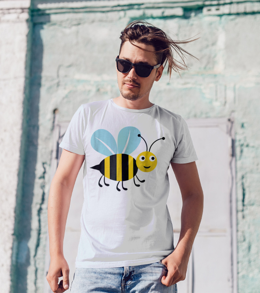 Happy Honey Bee Cute Cartoon T-Shirt