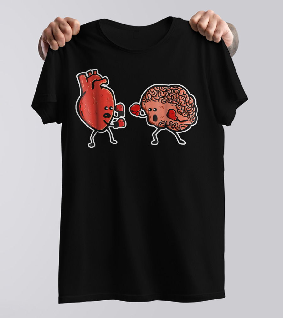 Heart And Brain Boxing Match Showdown T-Shirt