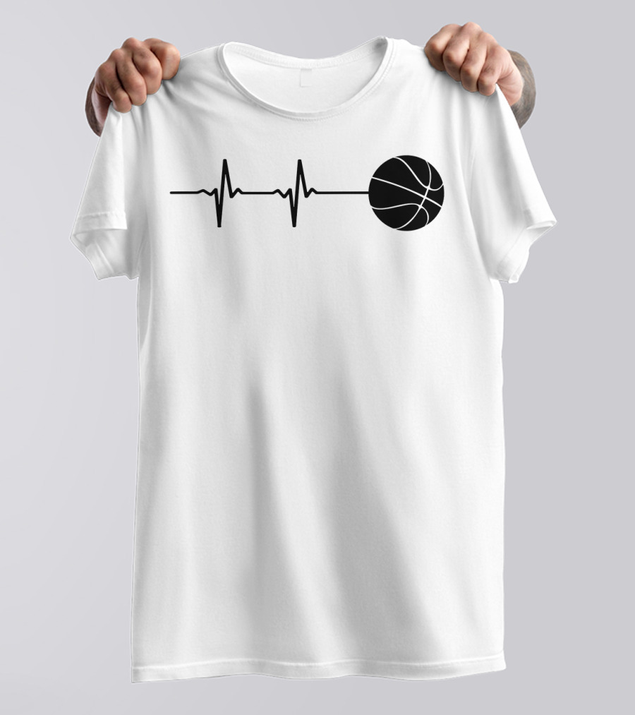 Heartbeat Basketball Player Pulse Path T-Shirt