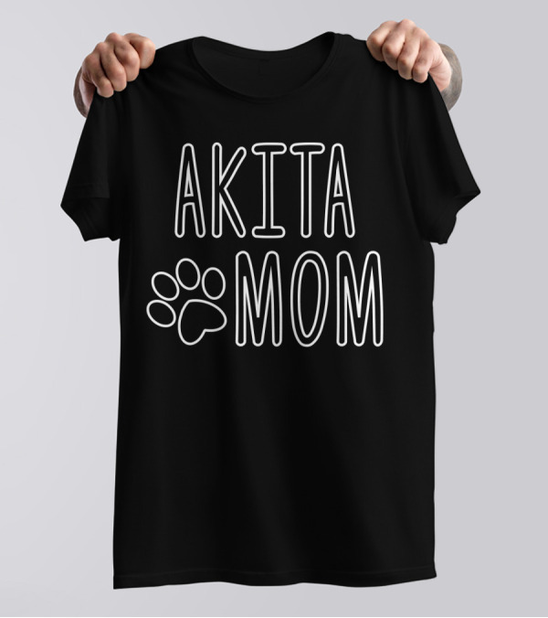 AKITA MOM Paw Print Swe T-Shirt