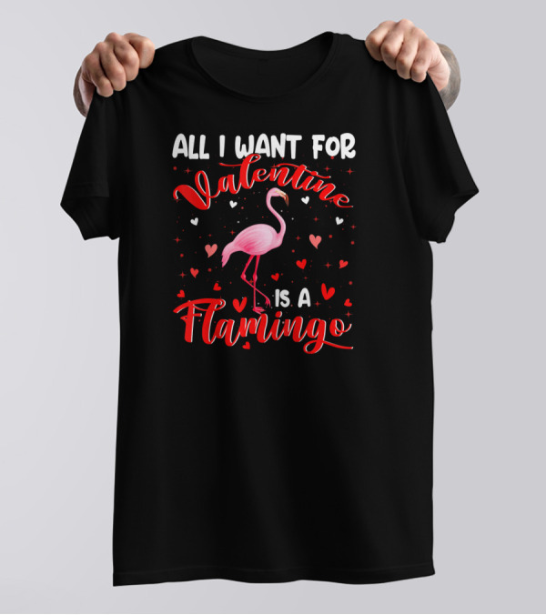 All I Want For Valentine Is A Flamingo T-Shirt