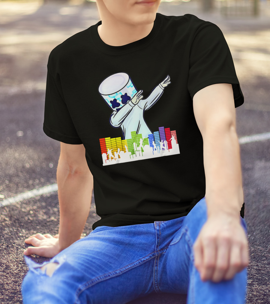 All I Want For Christmas Is Marshmello DJ Dabbing With Music Bars T-Shirt