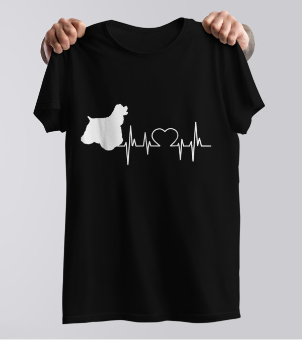 American Cocker Spaniel Dad Heartbeat Love T-Shirt