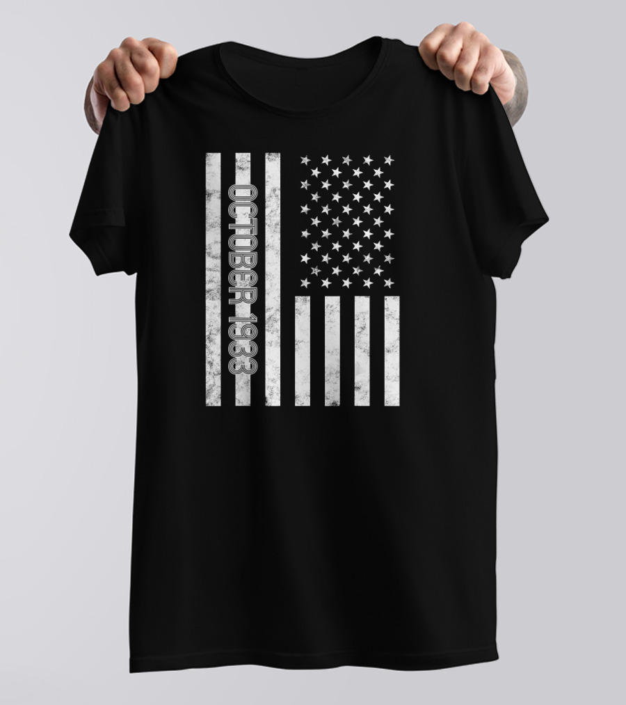 October 1933 American Flag Birthday Anniversary T-Shirt