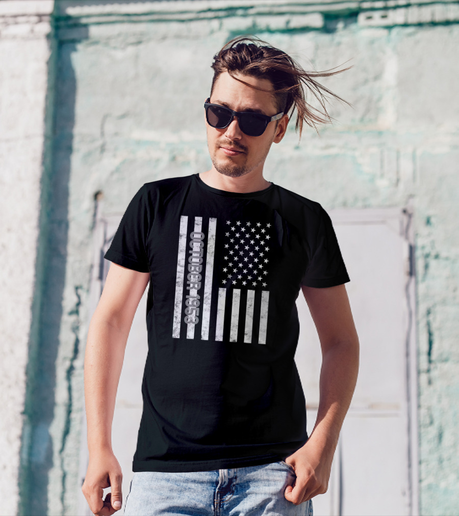 October 1953 American Flag Birthday T-Shirt