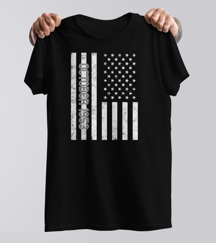 October 1953 American Flag Birthday T-Shirt